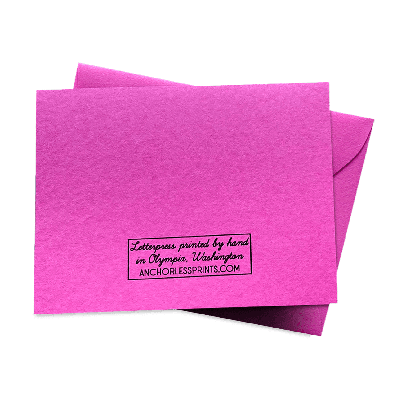 back of pink postcard